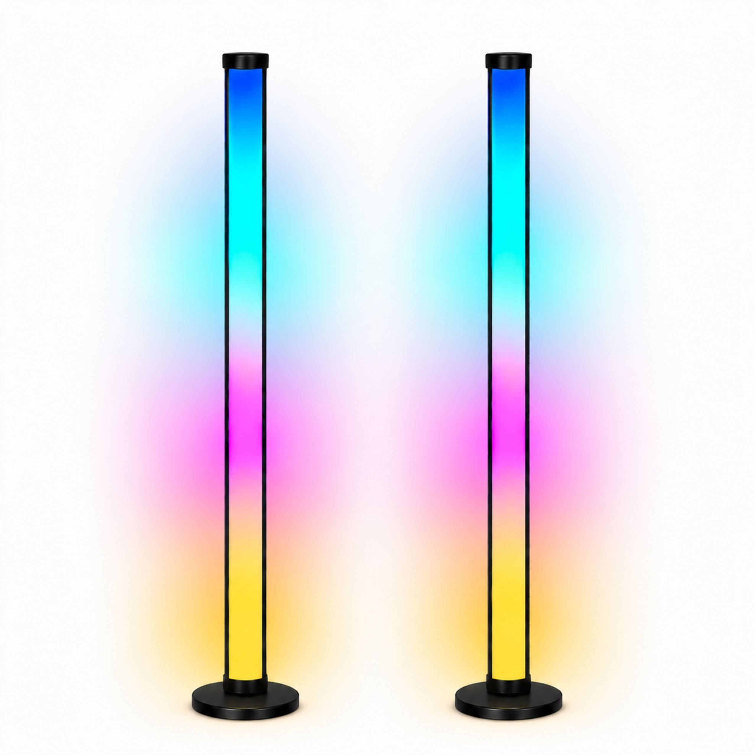 Smart Floor Lamps Colorful Rgb Led Lights Remote Control App 125cm 2 Pcs.