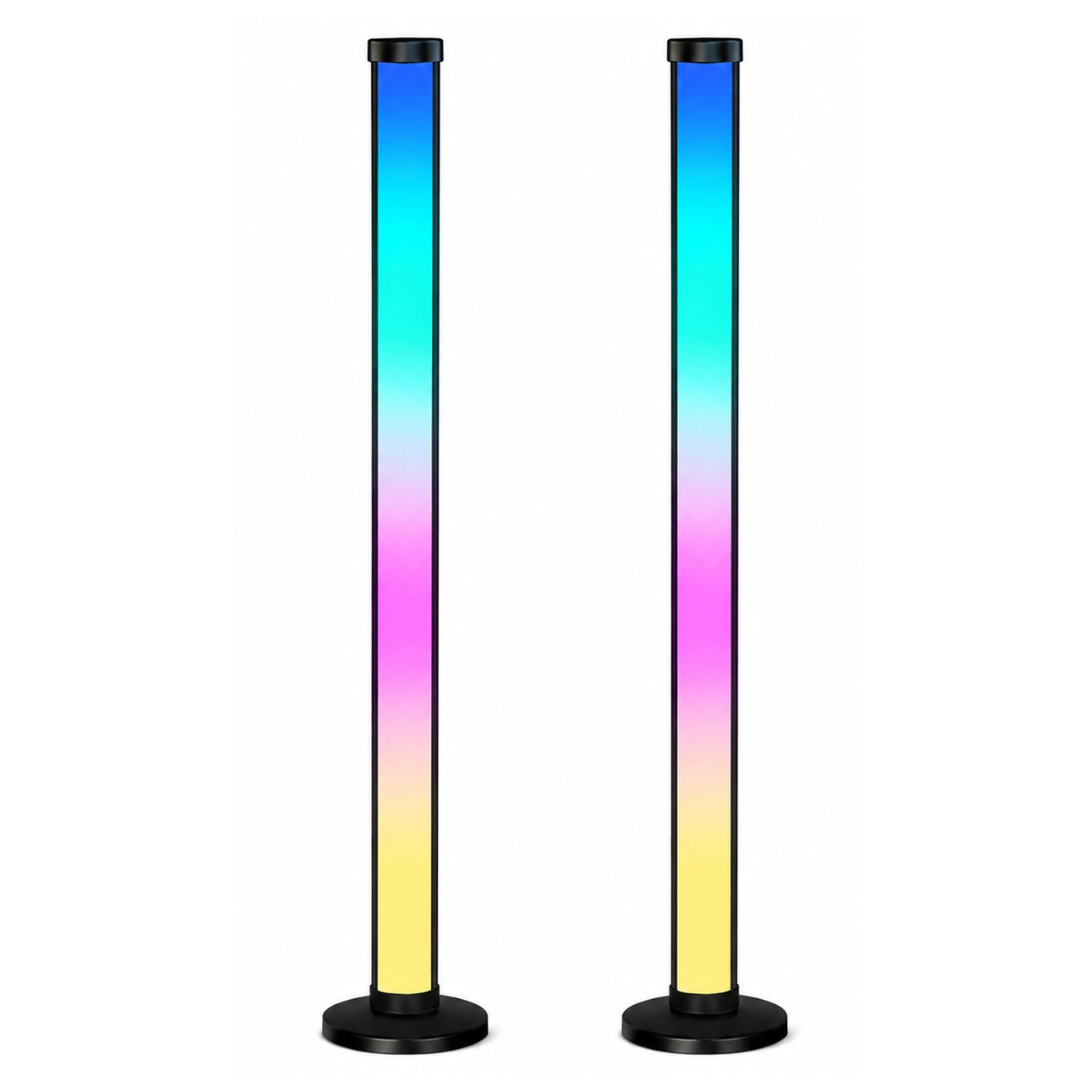 Smart Floor Lamps Colorful Rgb Led Lights Remote Control App 125cm 2 Pcs.