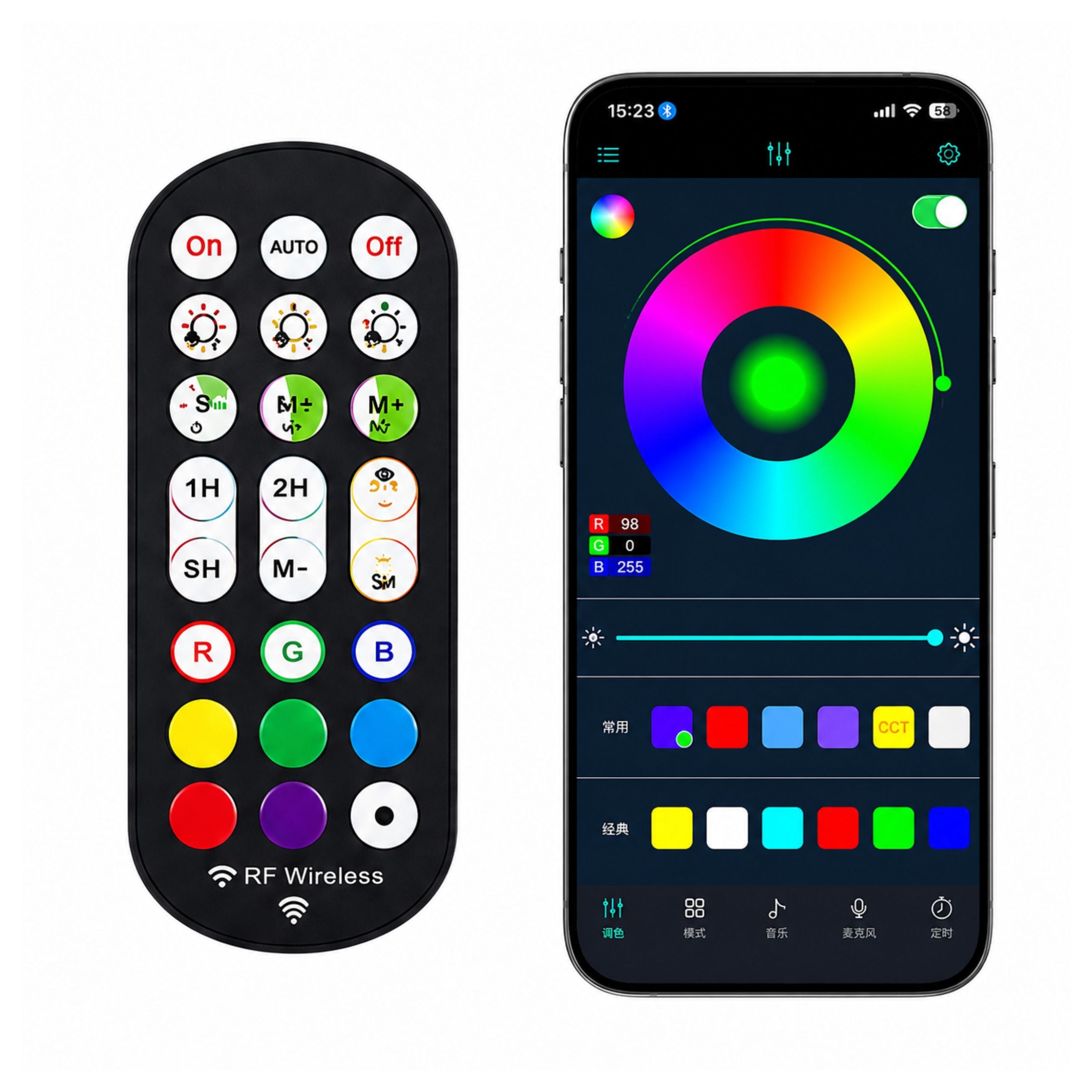 Smart Floor Lamps Colorful Rgb Led Lights Remote Control App 125cm 2 Pcs.