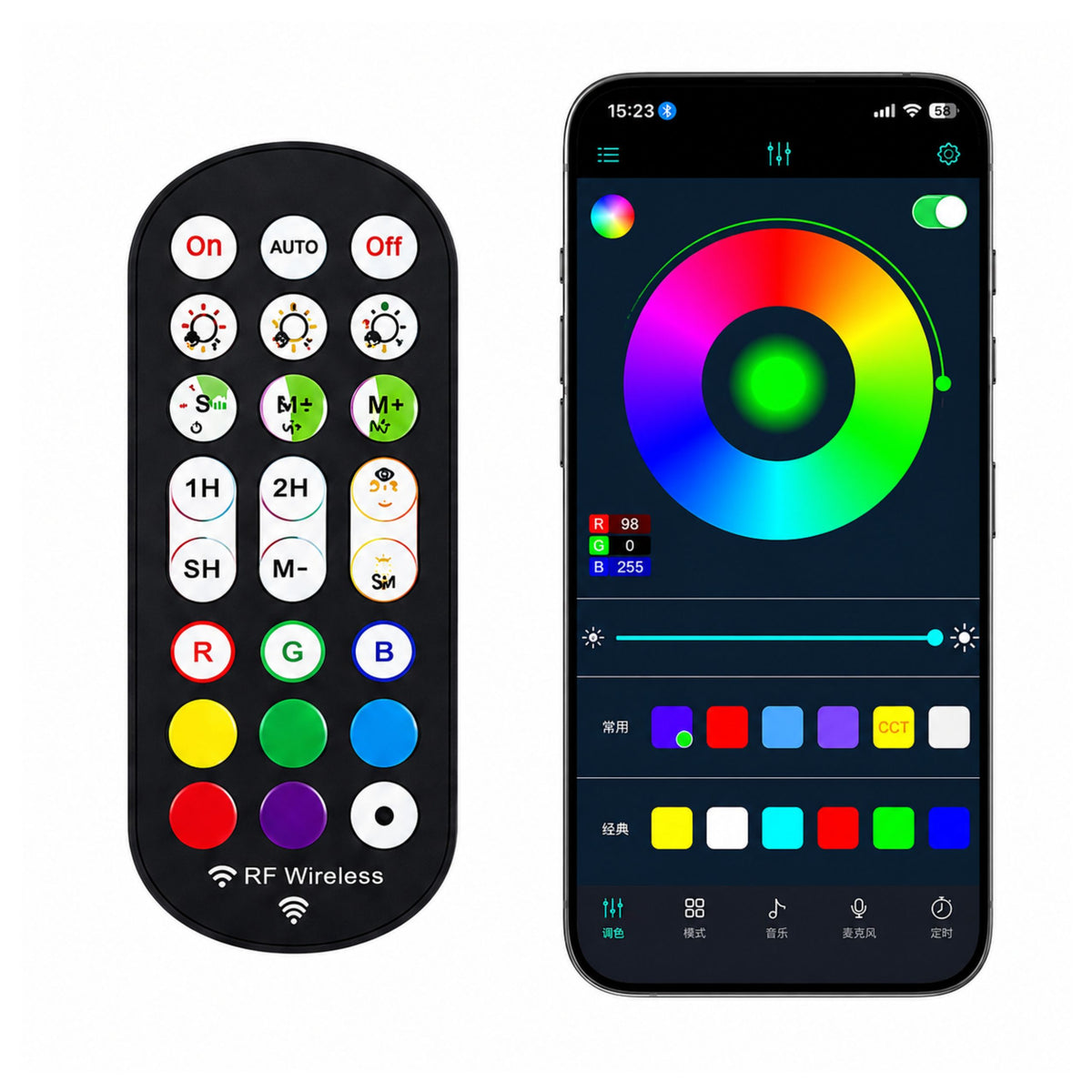 Smart Floor Lamps Colorful Rgb Led Lights Remote Control App 125cm 2 Pcs.