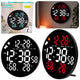 Digital Led Wall Clock Date Temperature Humidity Alarm Remote Control 25 Cm