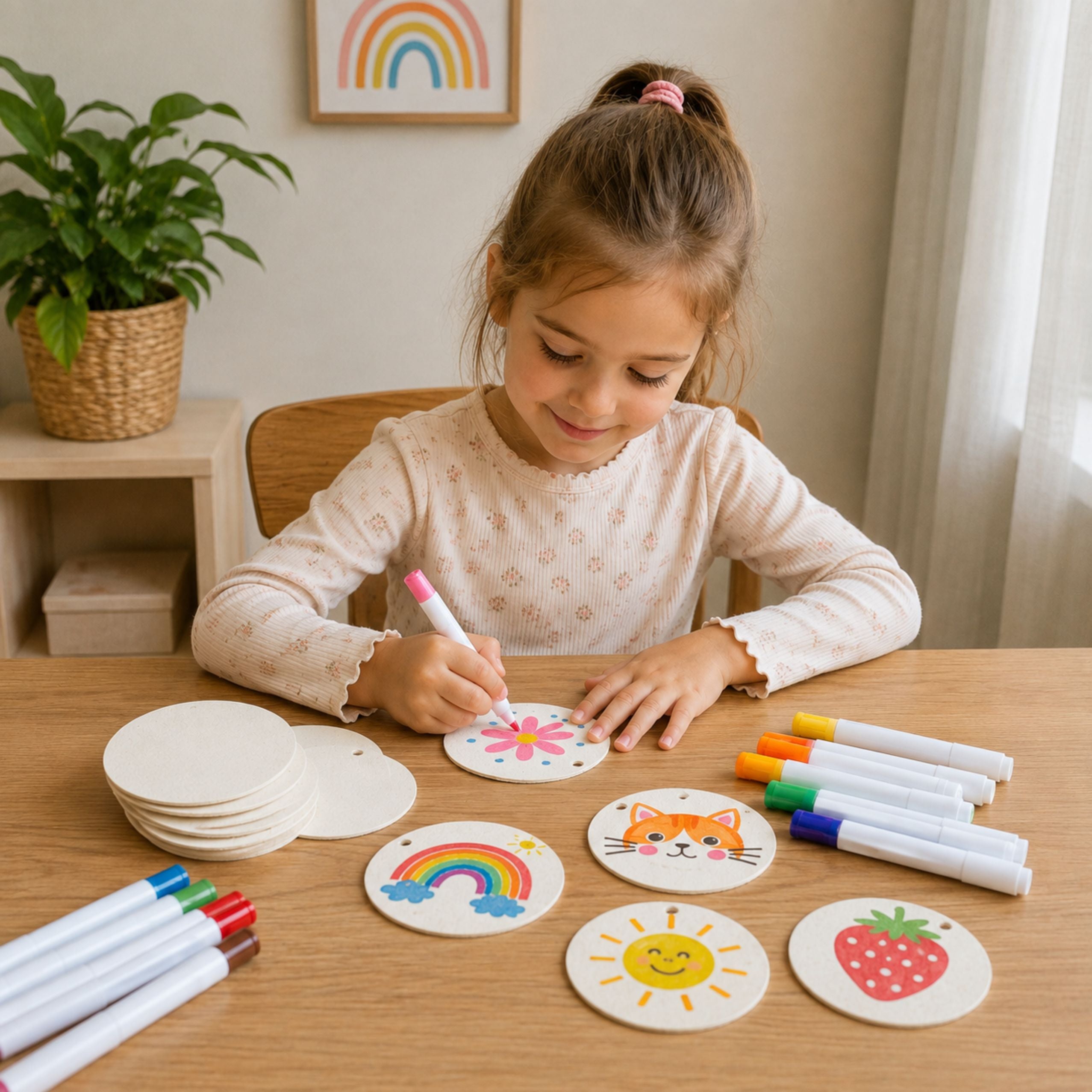 Páipéar Péinteála Draíocht 3d Dioscaí Laíon Adhmaid Diy 20 ríomhaire 6cm