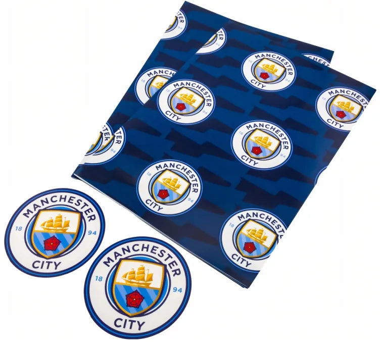 Páipéar Timfhilleadh Man City Unisex Mcfc 2 Bileog Fillte Bronntanais 2 Clibeanna Navy Blue