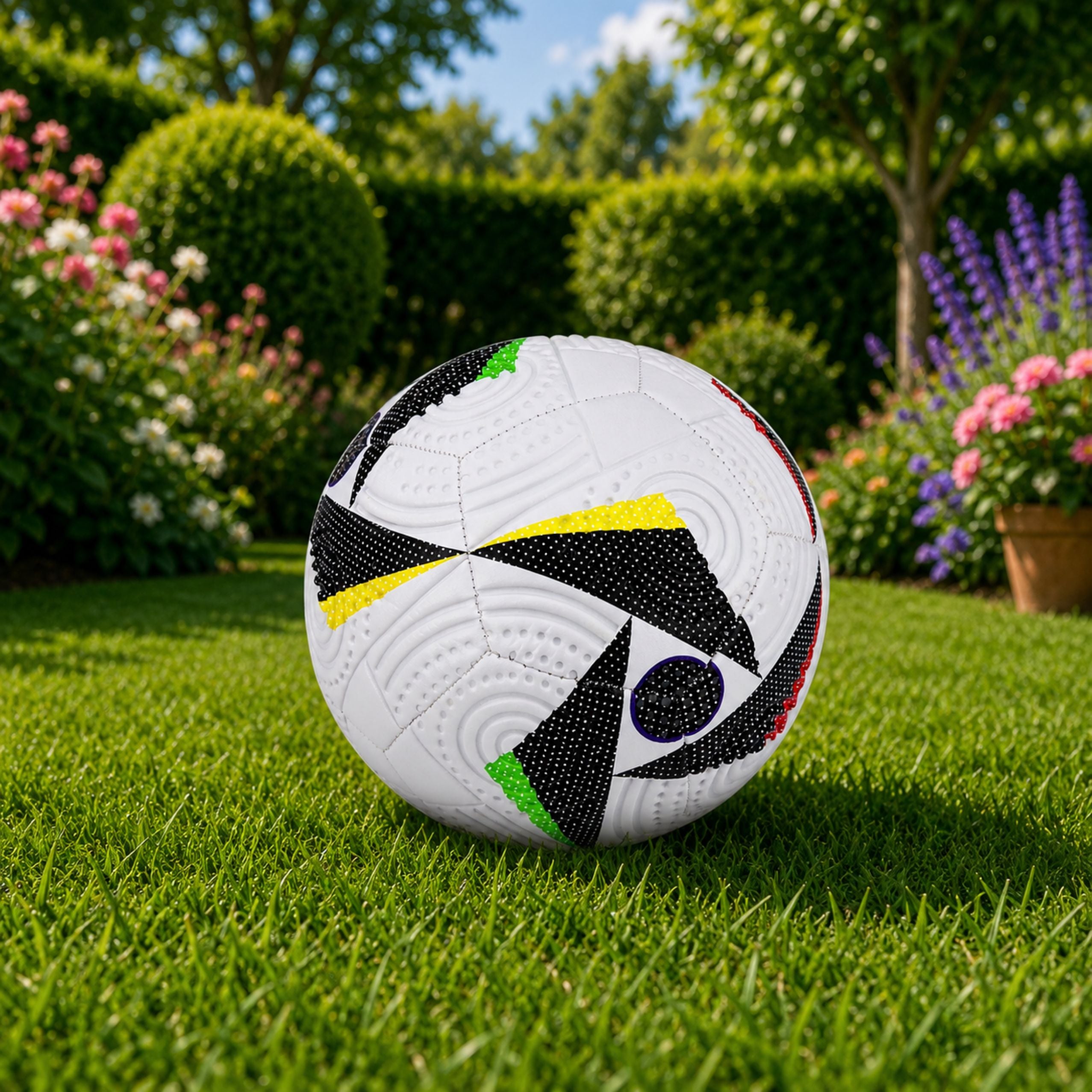 Training Football For The Grass Pitch White Patterns 22 Cm Size 5