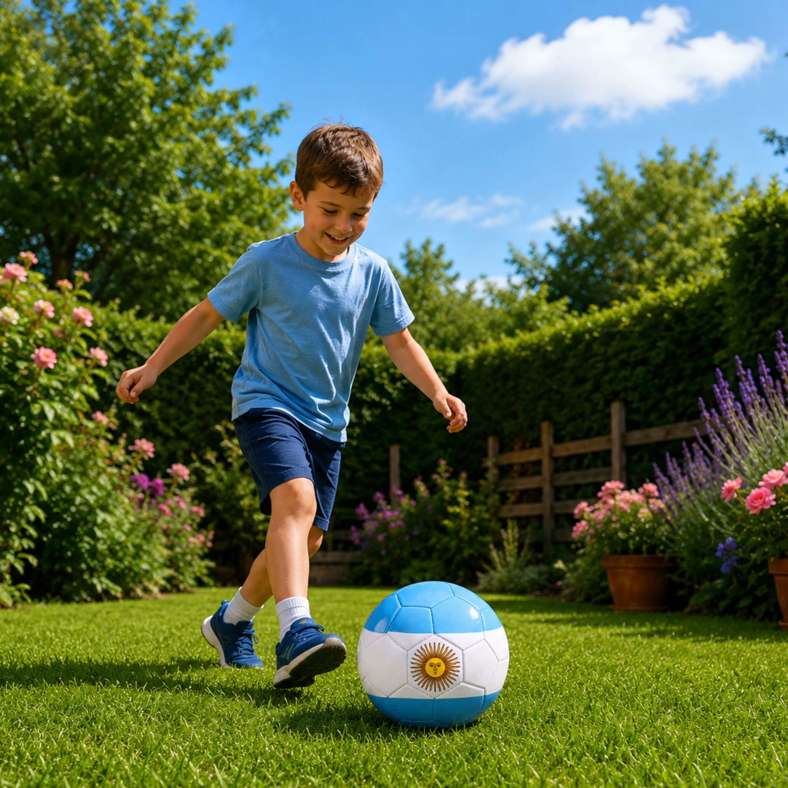 Training Football For Grass Field Argentina Colors 22cm Size 5