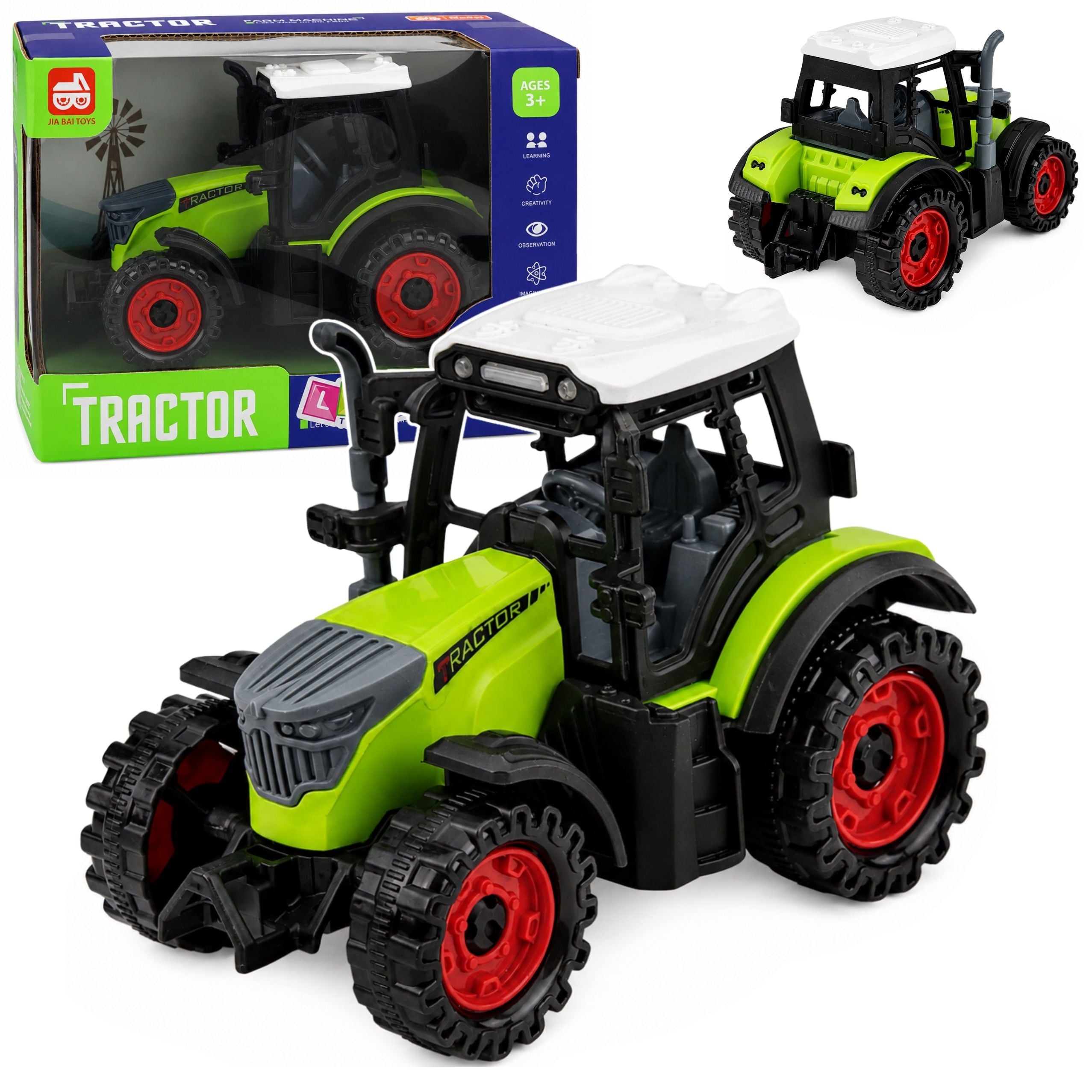 Green 15 Cm Farm Tractor With Friction Drive