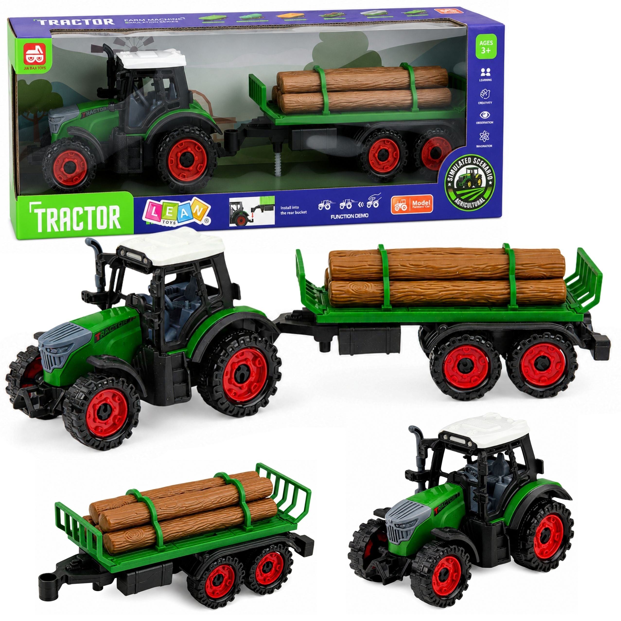 Agricultural Farm Tractor With Tree Trailer Friction Drive Bale 35cm