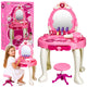 Children's Dressing Table With Chair Lights Dryer Accessories Sounds Pink