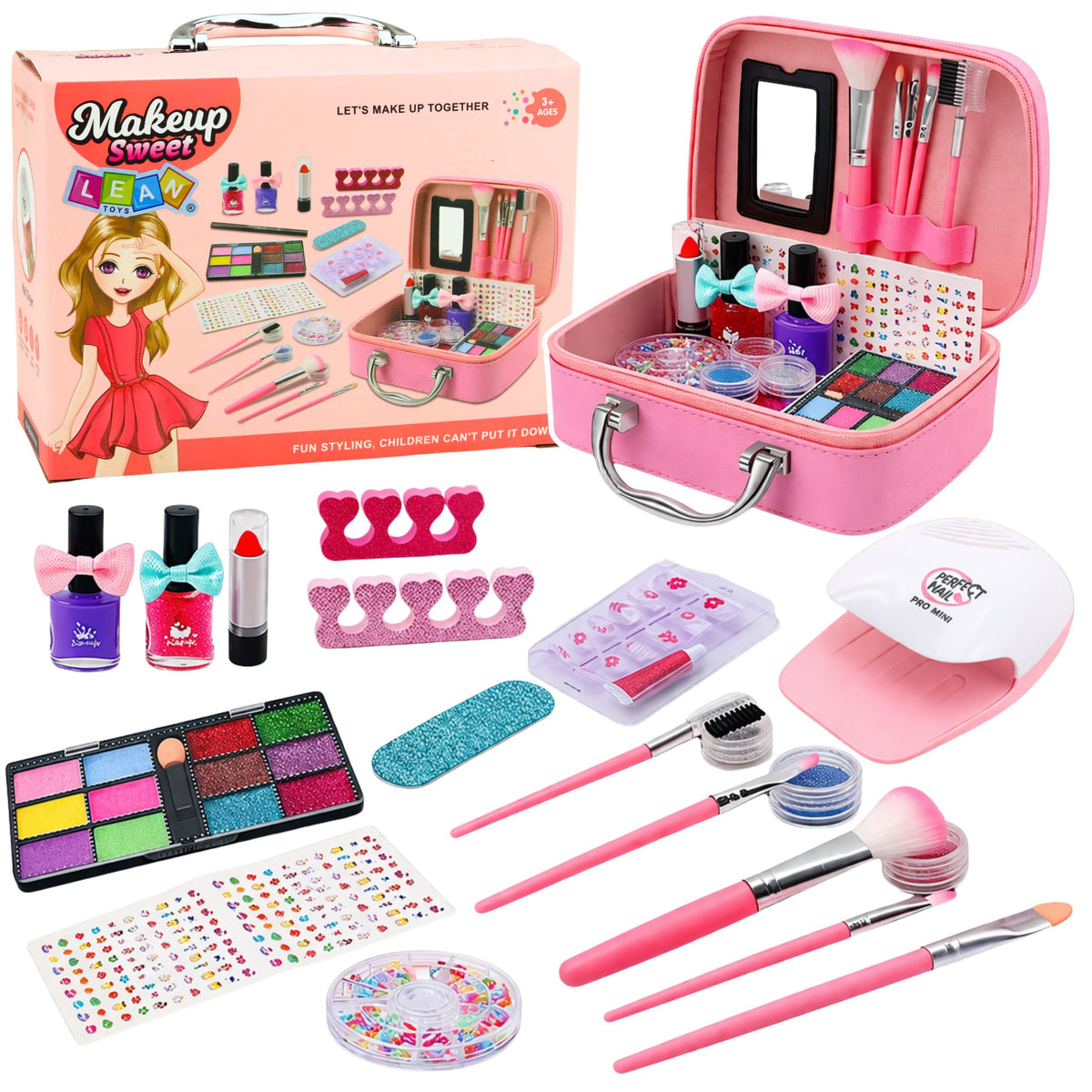 Beauty Set Kozmetická taštička pre deti Sušička nechtových doplnkov 20 ks.