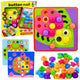 Button Mosaic Puzzle Creative Geometric Puzzle Mushrooms 46 Pcs.