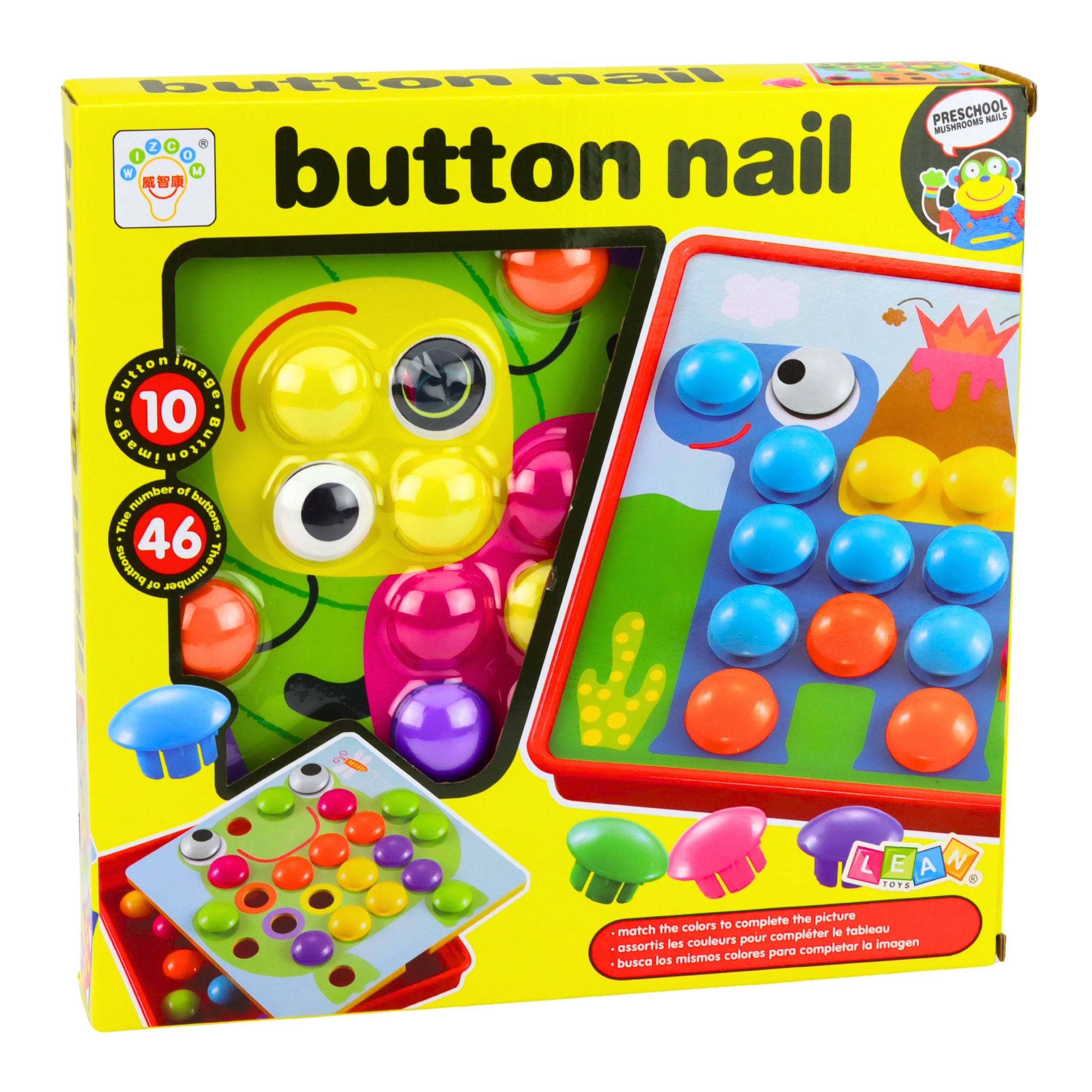 Button Mosaic Puzzle Creative Geometric Puzzle Mushrooms 46 Pcs.
