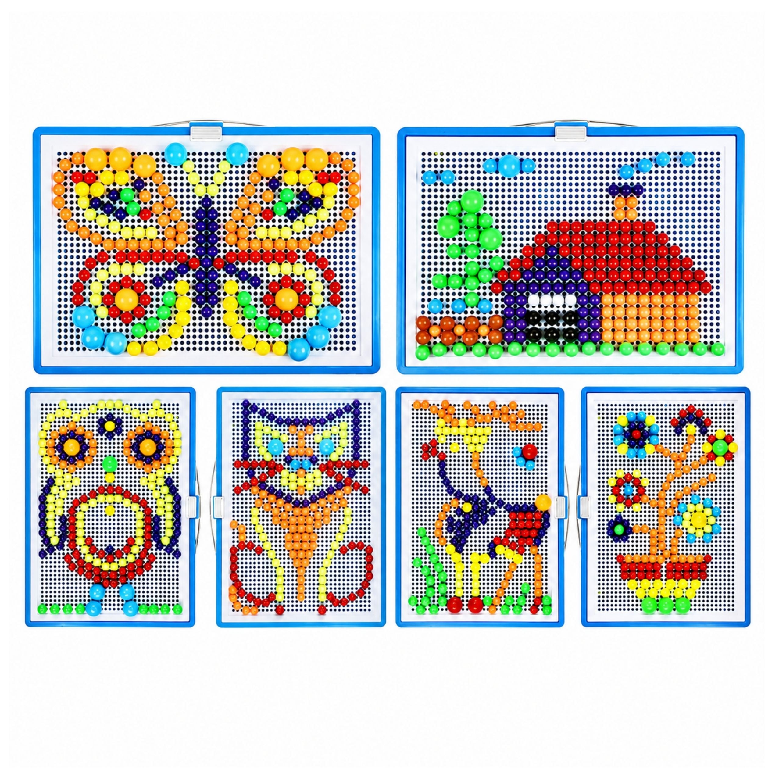 Creative Set Button Mosaic Puzzle Mushrooms Pushpins Suitcase 300 Pcs.