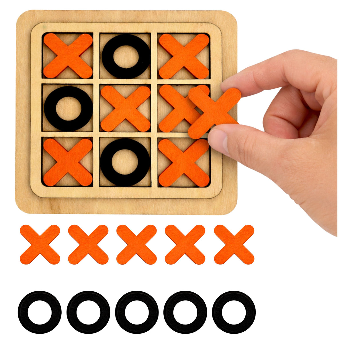 Игра Tic-tac-toe Стратегическа логическа дървена класическа дъска