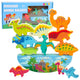 Dinosaur Tower Balance Game Dexterity Wooden Blocks Puzzle 12pcs.