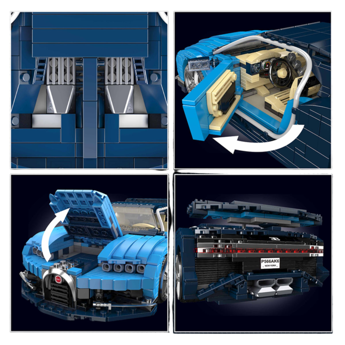 Строителни тухли Bugatth Sports Car Blue 1212 бр.