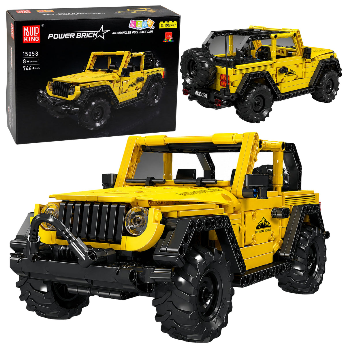 Mattoncini da Costruzione Auto Fuoristrada Wrangler Giallo 746 Pz.
