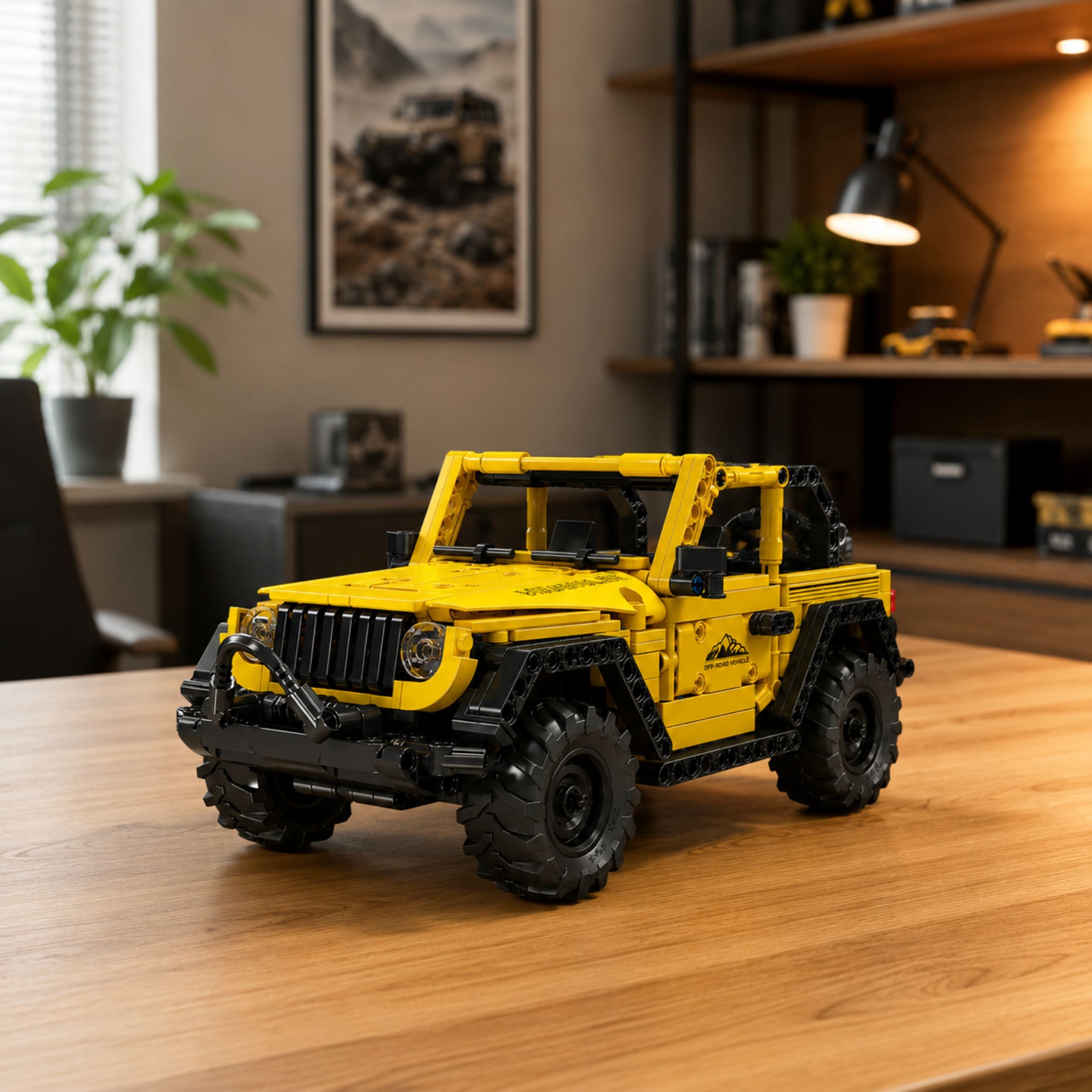 Construction Bricks Car Off-road Vehicle Wrangler Yellow 746 Pcs.