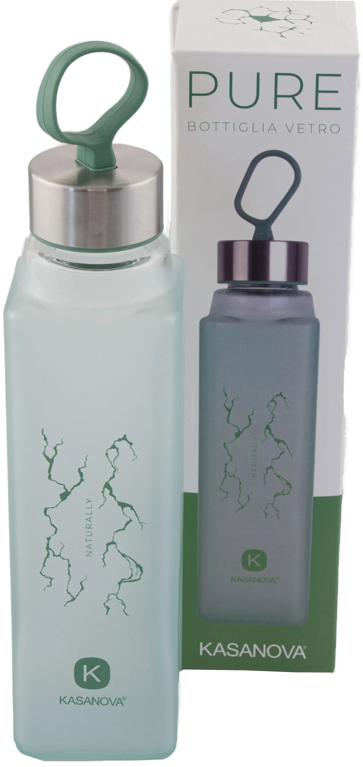 Flasche Kasanova Pure Bottiglia 420ml Teal Green