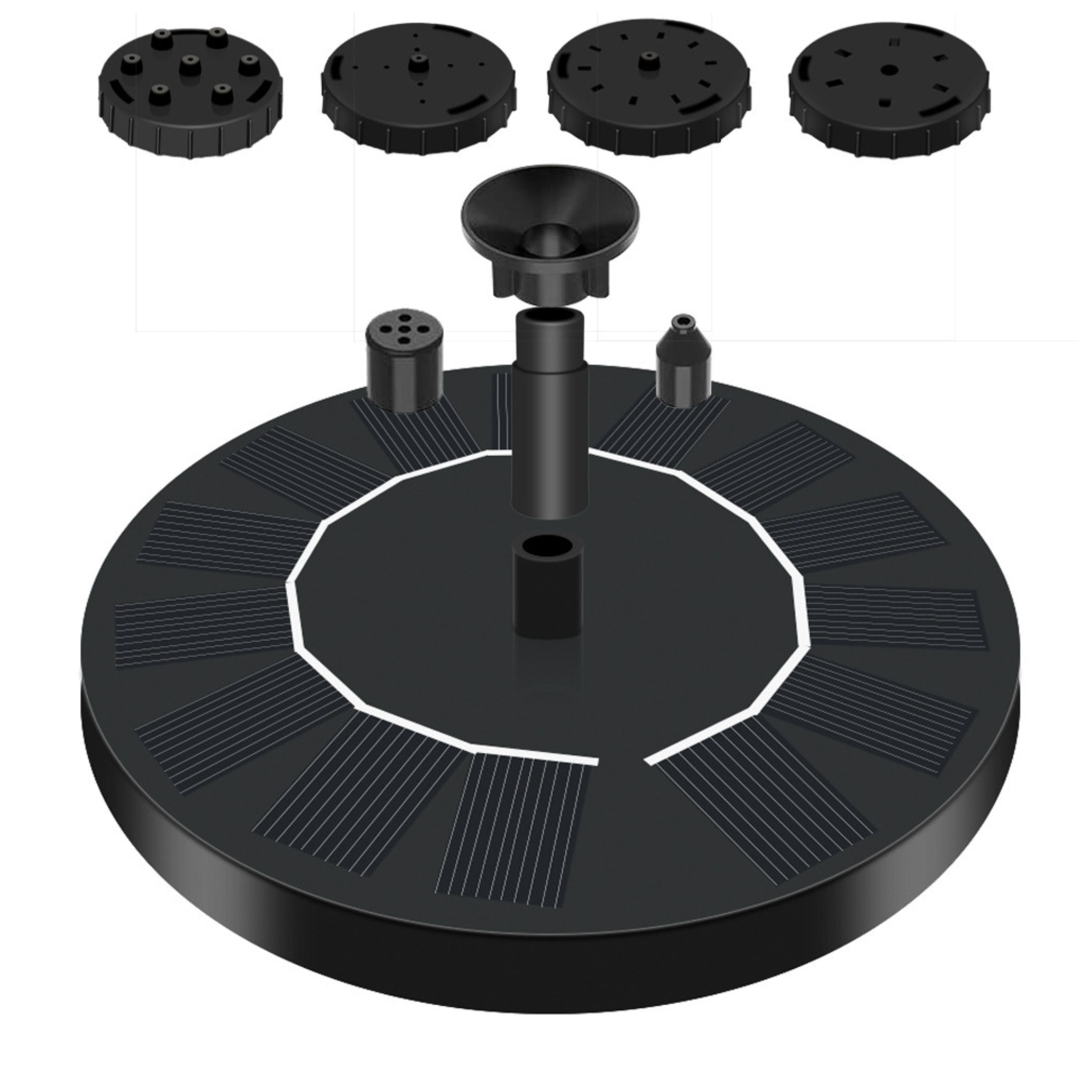 Solar Garden Fountain For Ponds 4 Nozzles 180l/h