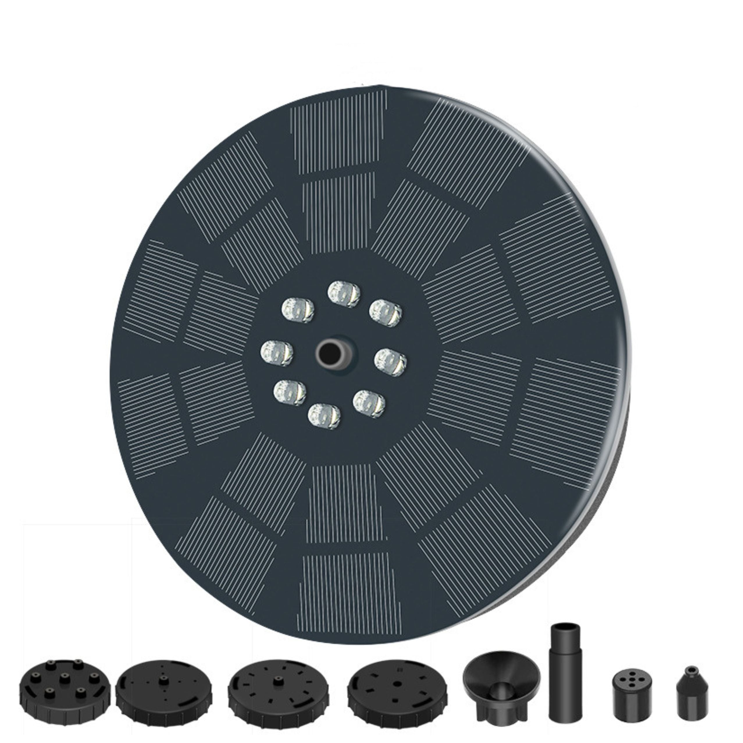 Solar Garden Fountain For Ponds 4 Nozzles 180l/h