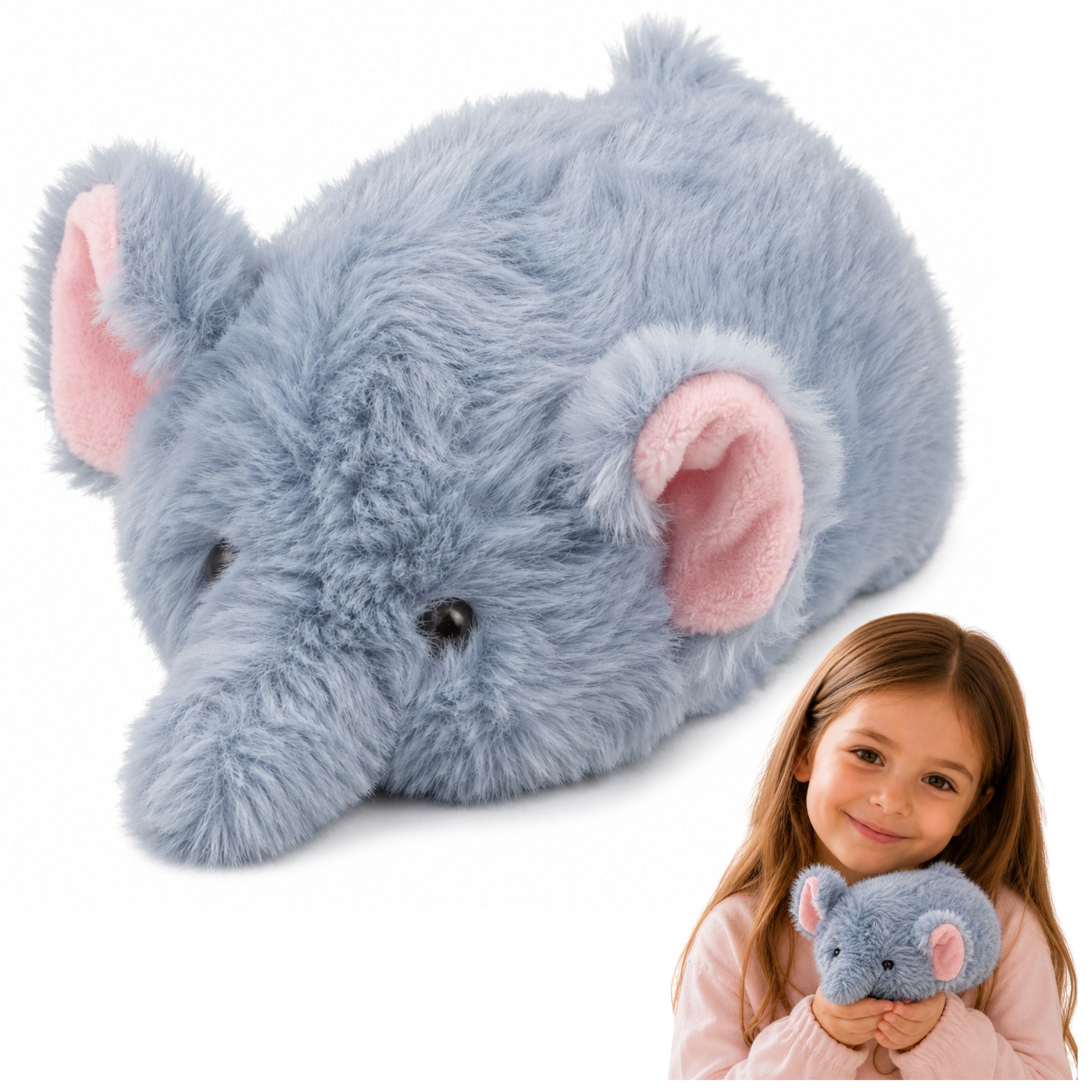 Plush Elephant Mascot Cuddly Toy Soft Small Gray 18 Cm
