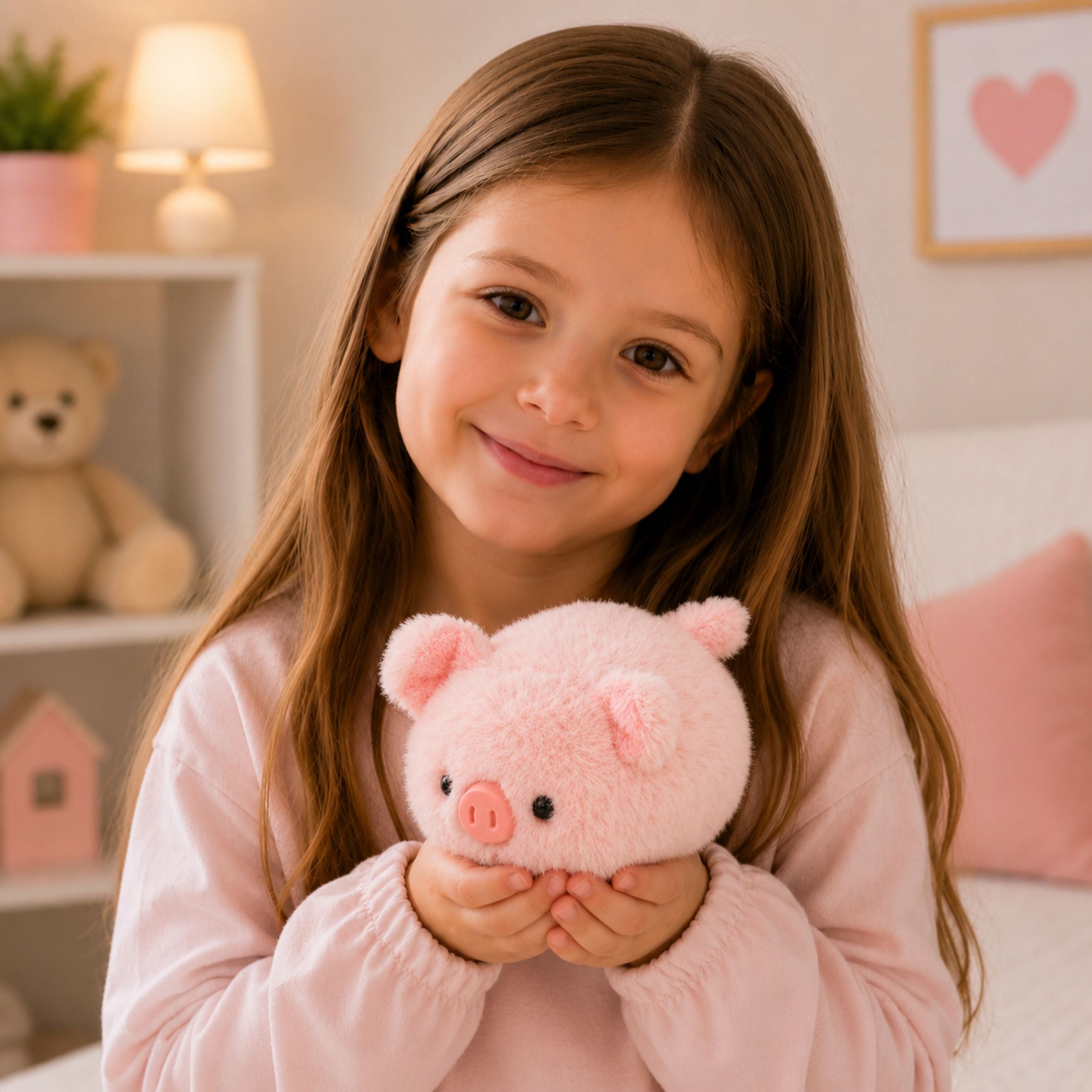 Plush Pig Mascot Soft Cuddly Toy Pink 16 Cm