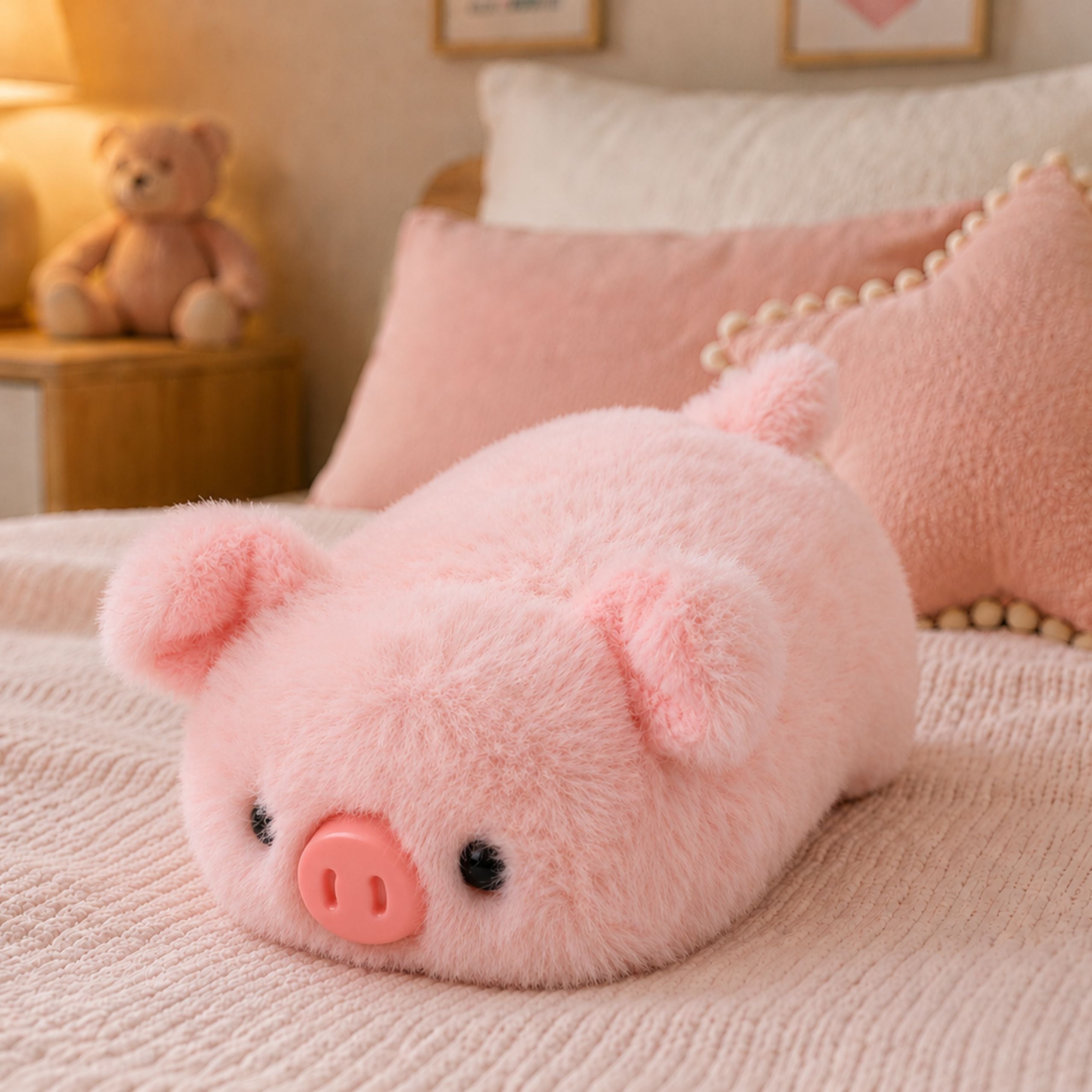Plush Pig Mascot Soft Cuddly Toy Pink 16 Cm