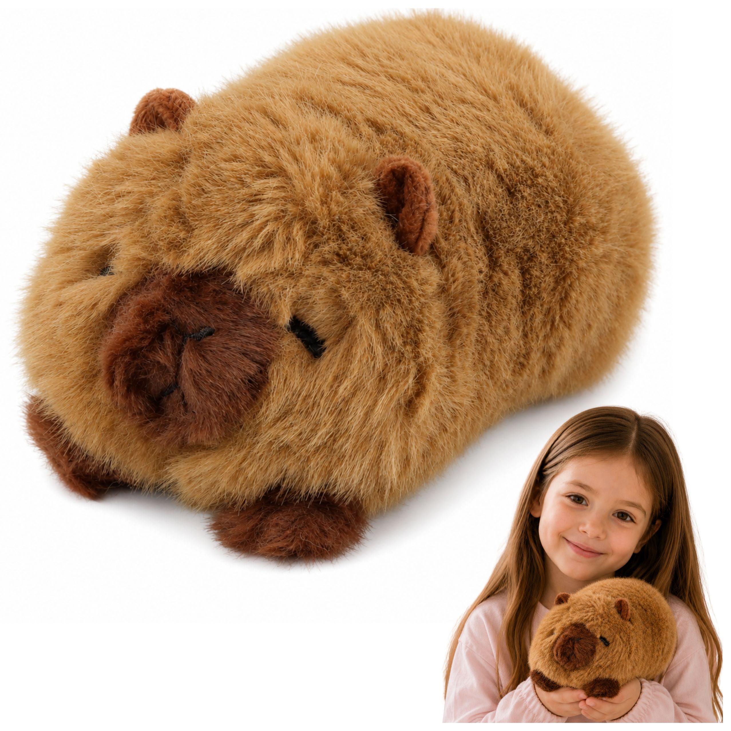 Plush Capybara Animal Mascot Cuddly Toy Brown 16 Cm