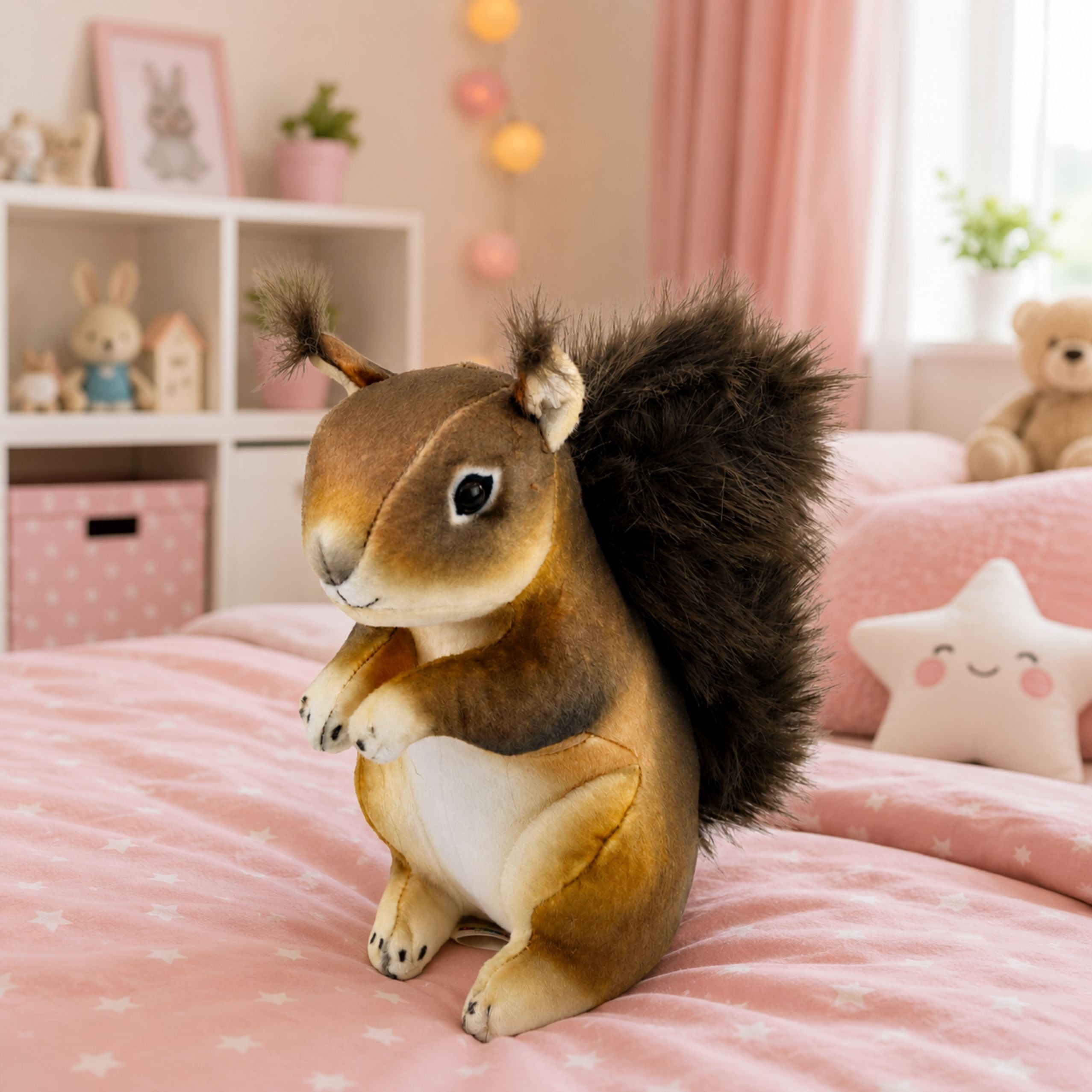 Plush Squirrel Mascot Cuddly Toy Realistic Brown 22 Cm
