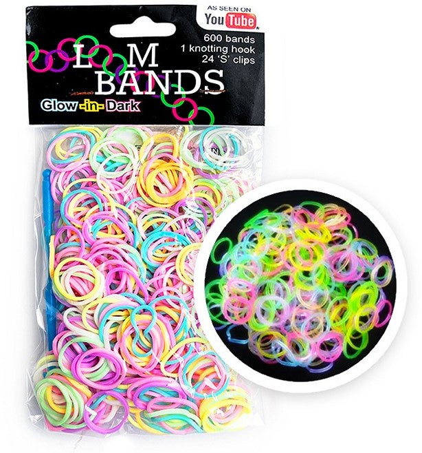 Loom Glow-in-the-dark Rubber Bands 600 Pcs