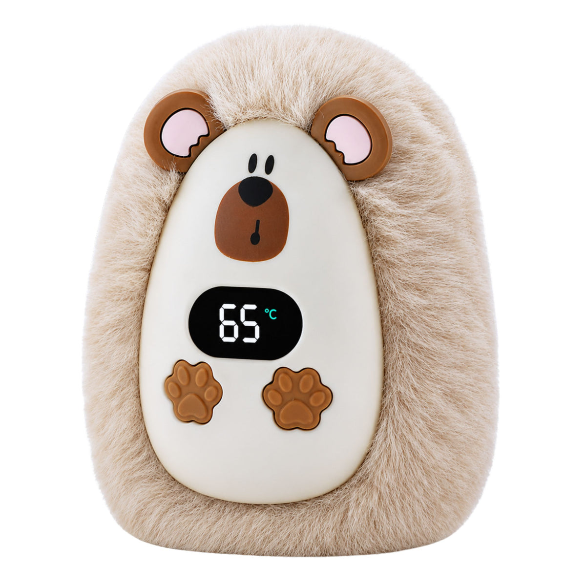 Plysch Hedgehog Hand Warmer Uppladdningsbar Beige 45°c / 55°c / 65°c