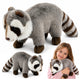 Plush Raccoon Mascot Cuddly Toy Realistic Gray 45 Cm