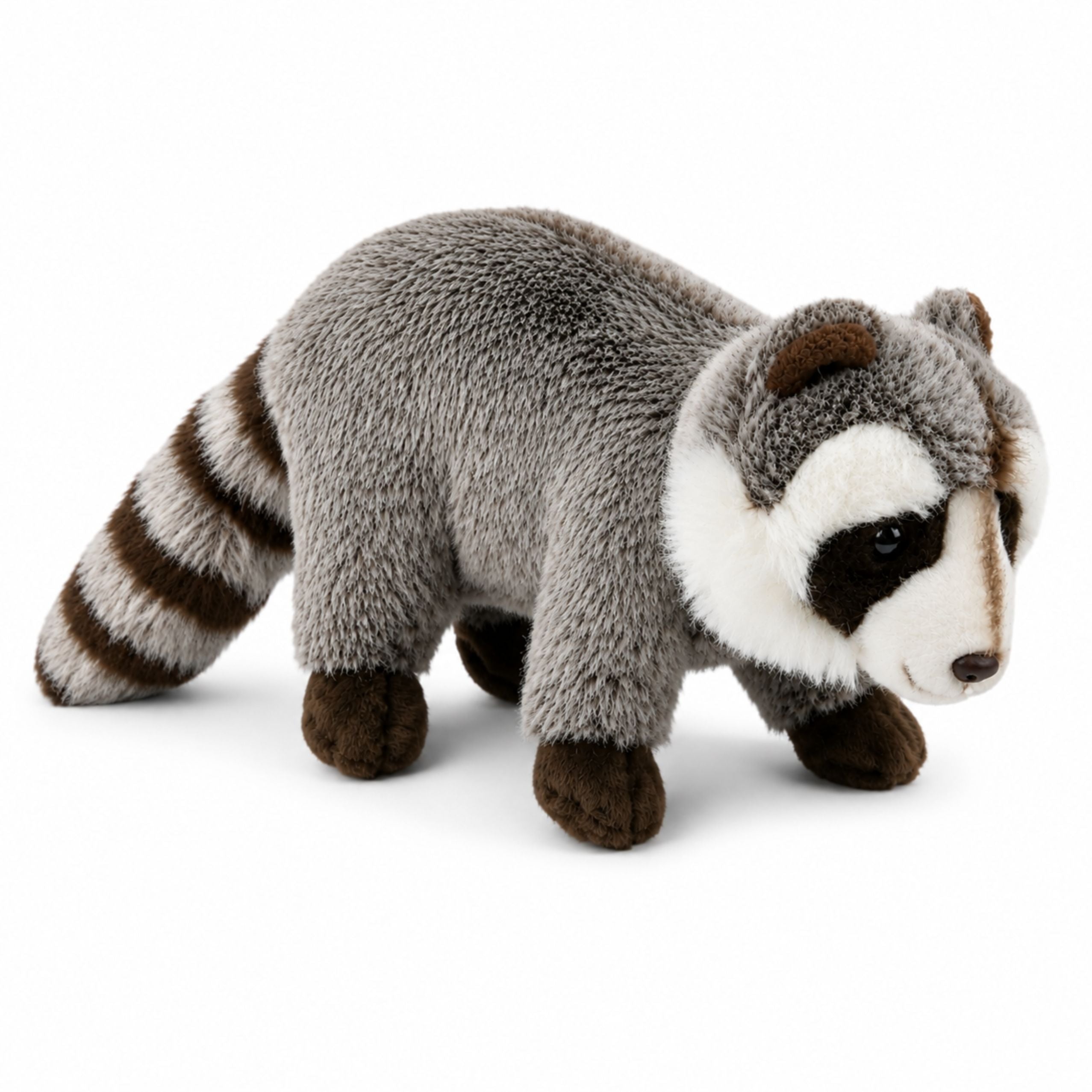 Plush Raccoon Mascot Cuddly Toy Realistic Gray 45 Cm