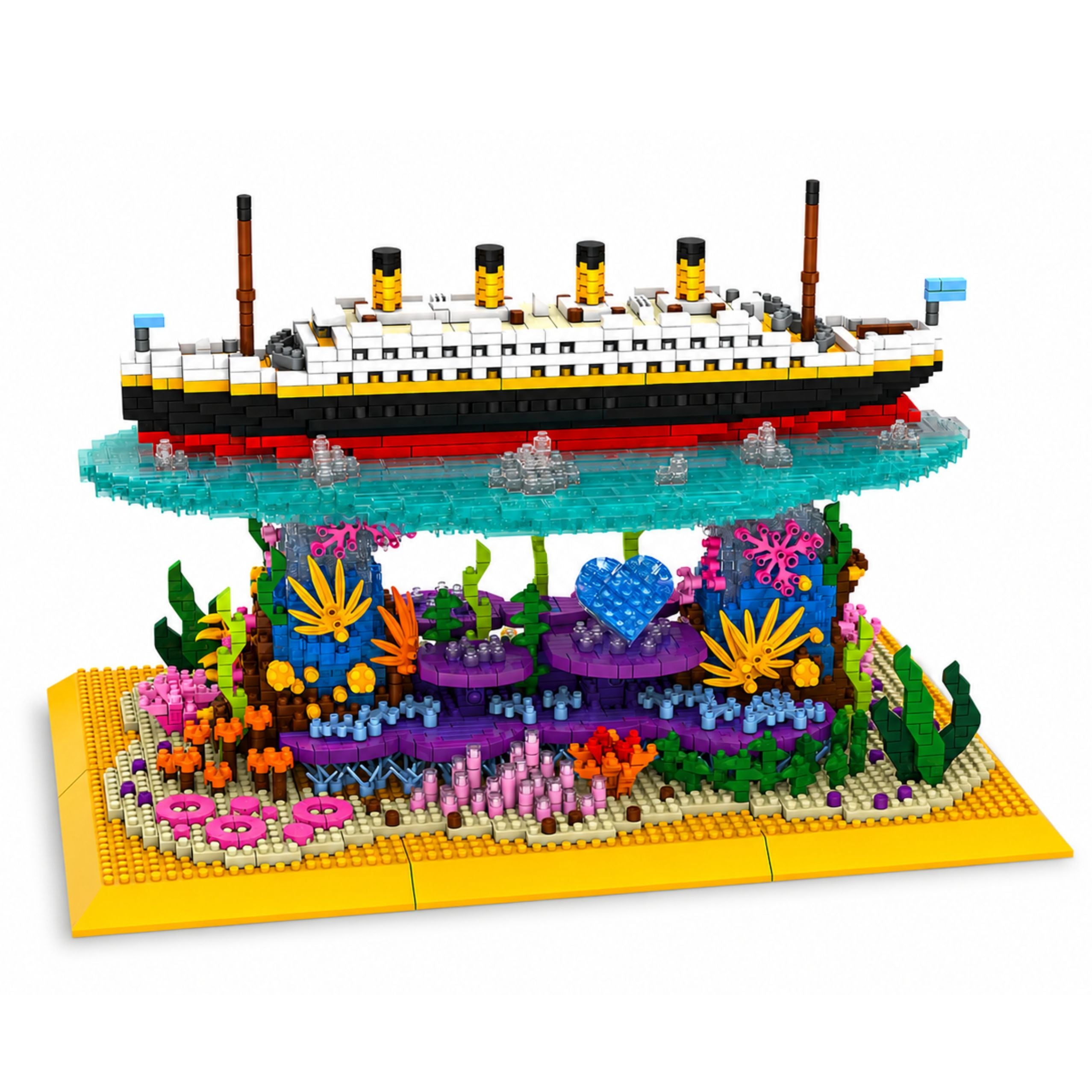 Construction Bricks Titanic Ship On A Coral Reef 3892 Pcs.