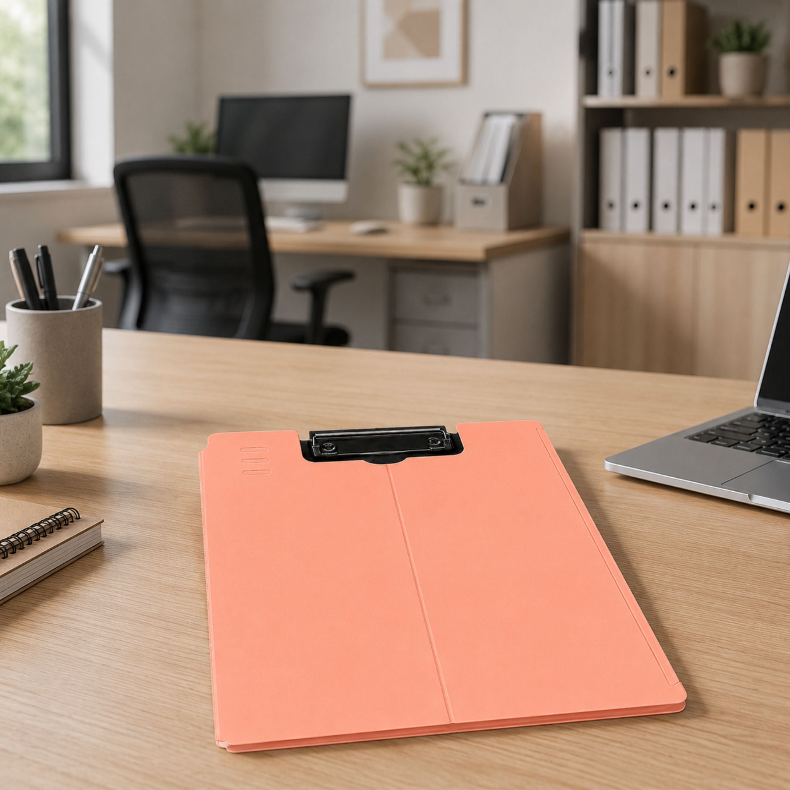 Clipboard Board With Cover Metal Clip A4 Plastic Office Pink