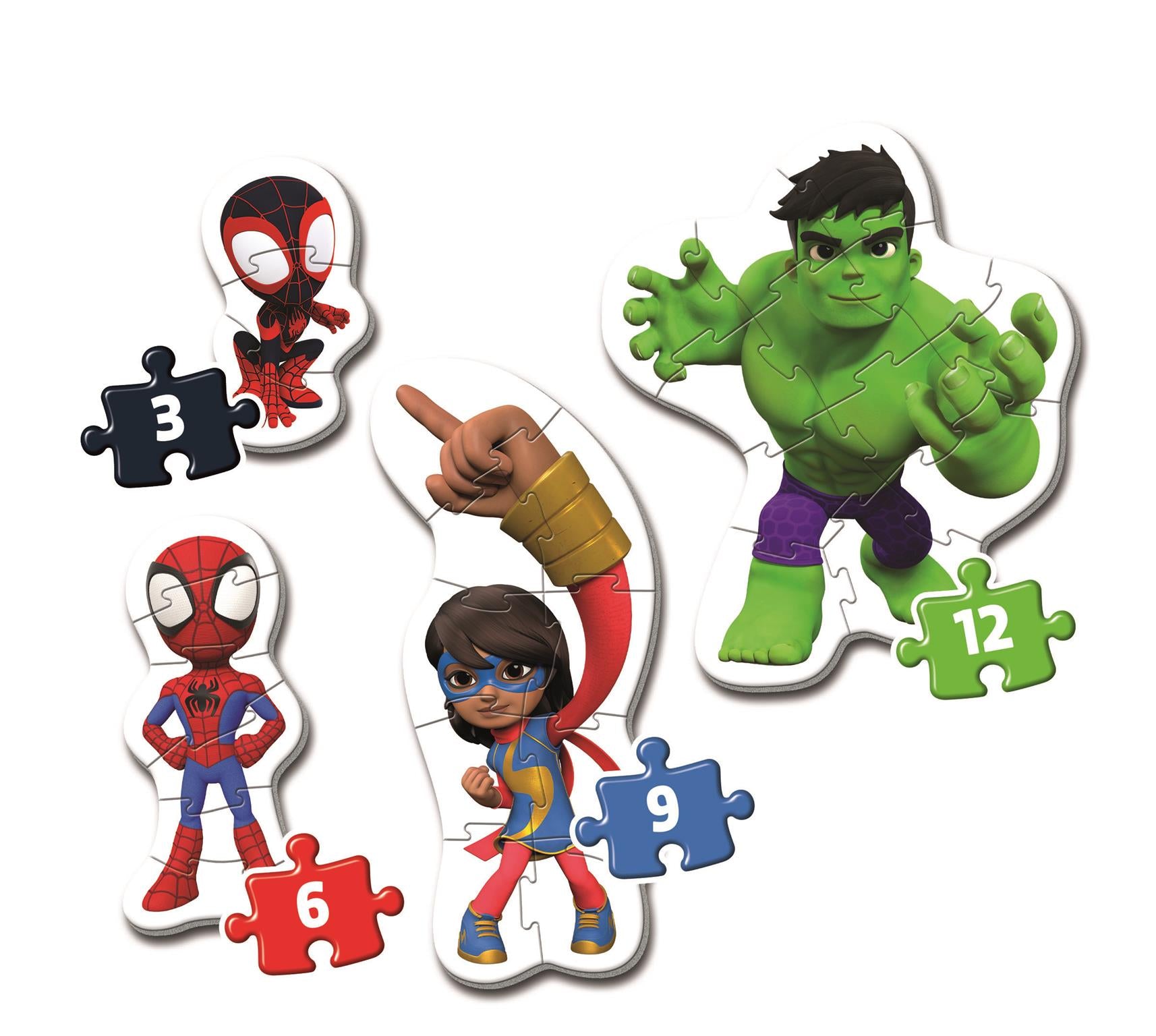 My First Puzzles 3-6-9-12 Spidey And Friends Clementoni 20836