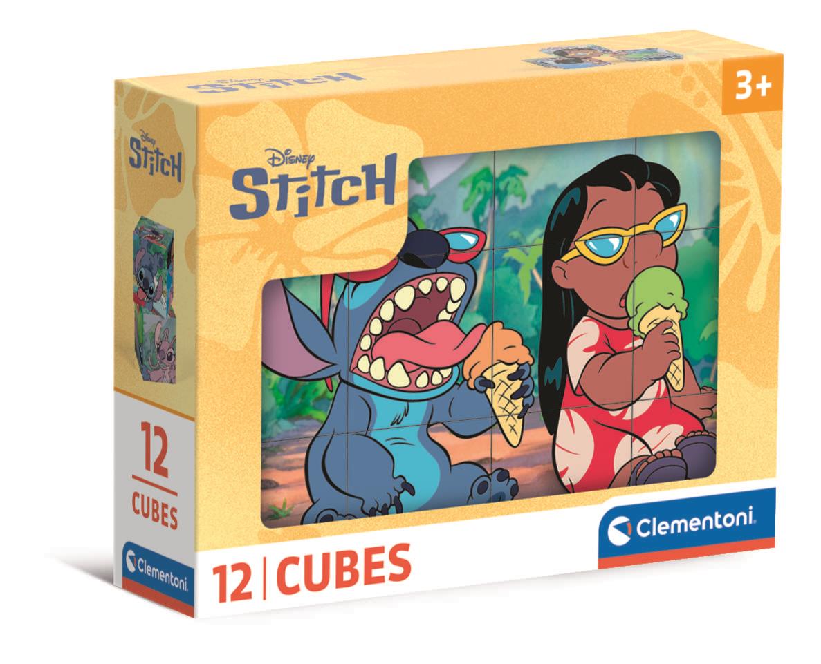 Puzzle 12 Cube Blocks Disney Stitch Clementoni 41347