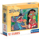 Puslespil 12 terningblokke Disney Stitch Clementoni 41347