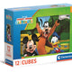 Puzzle 12 Cube Blocks Disney Mickey Mouse Clubhouse Clementoni 41348