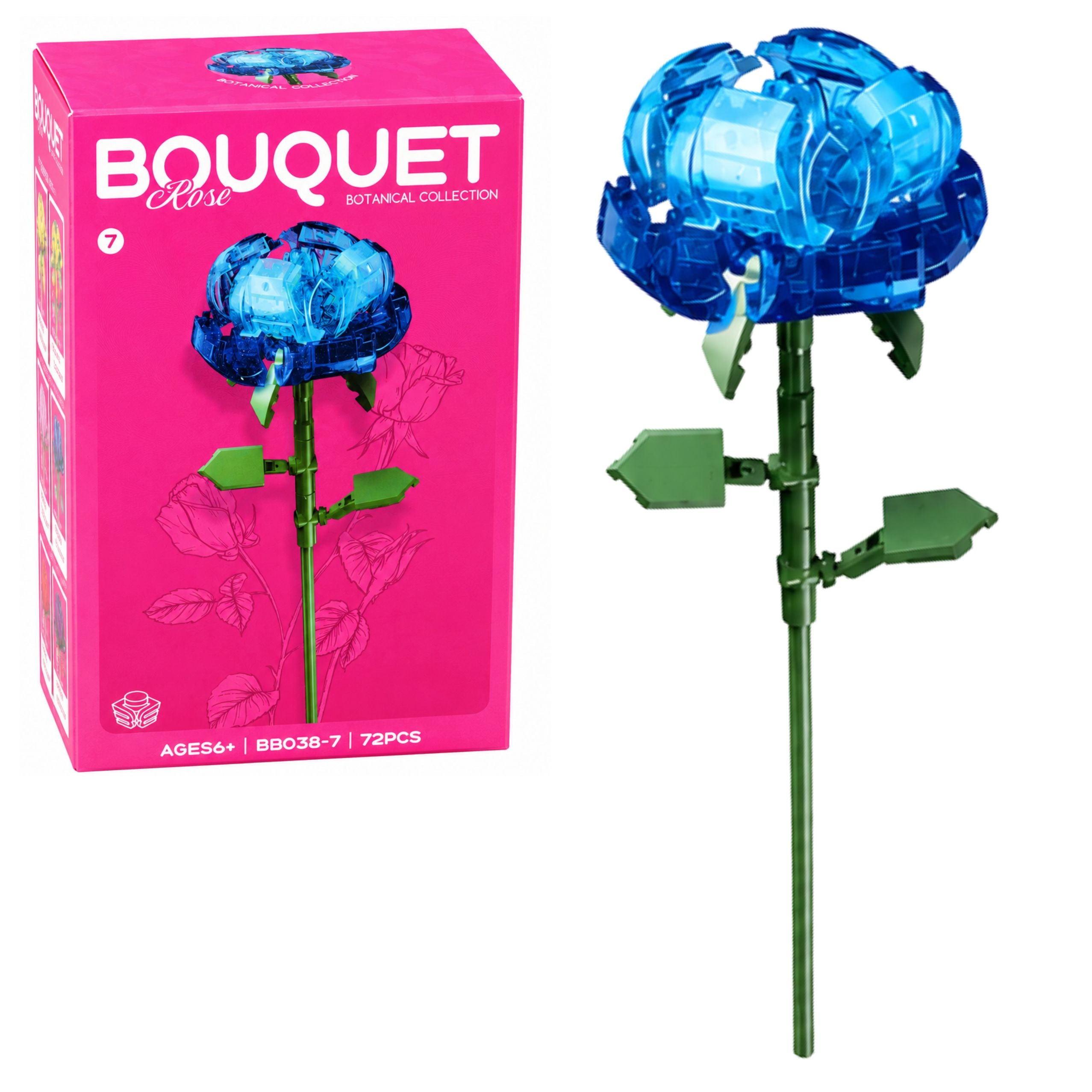 Building Blocks Single Flower With Stem Colorful Mix 71-106 Pieces