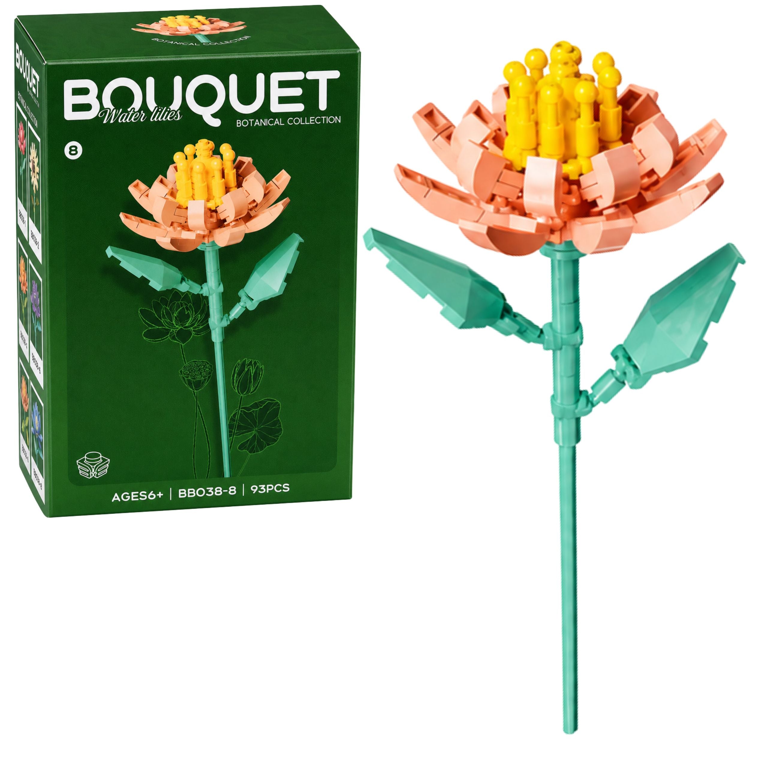 Building Blocks Single Flower With Stem Colorful Mix 71-106 Pieces