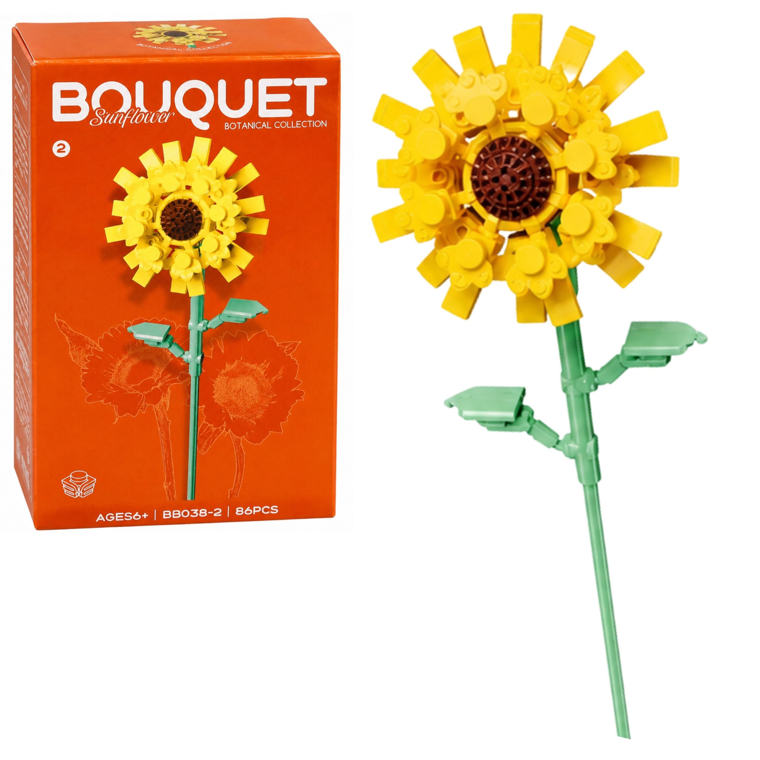 Building Blocks Single Flower With Stem Colorful Mix 71-106 Pieces