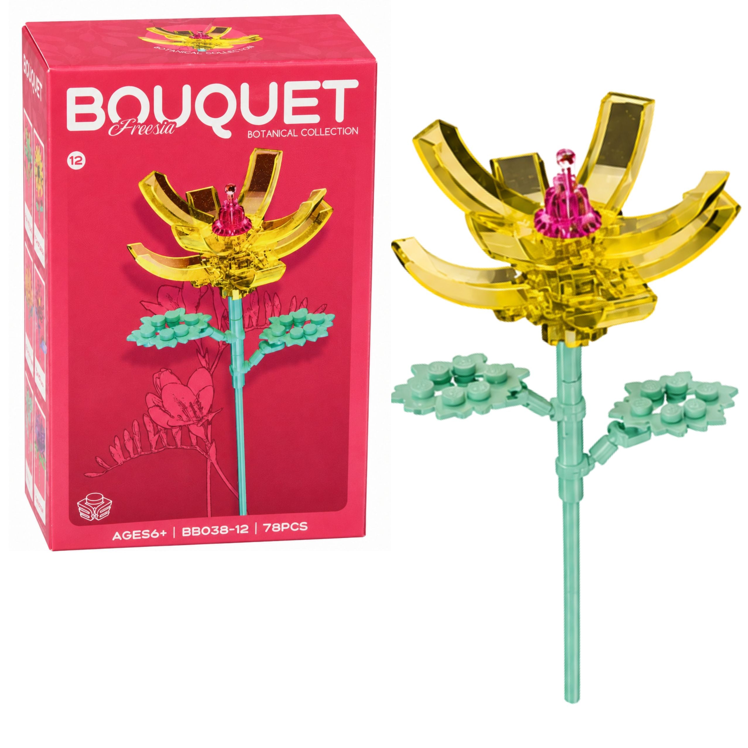 Building Blocks Single Flower With Stem Colorful Mix 71-106 Pieces