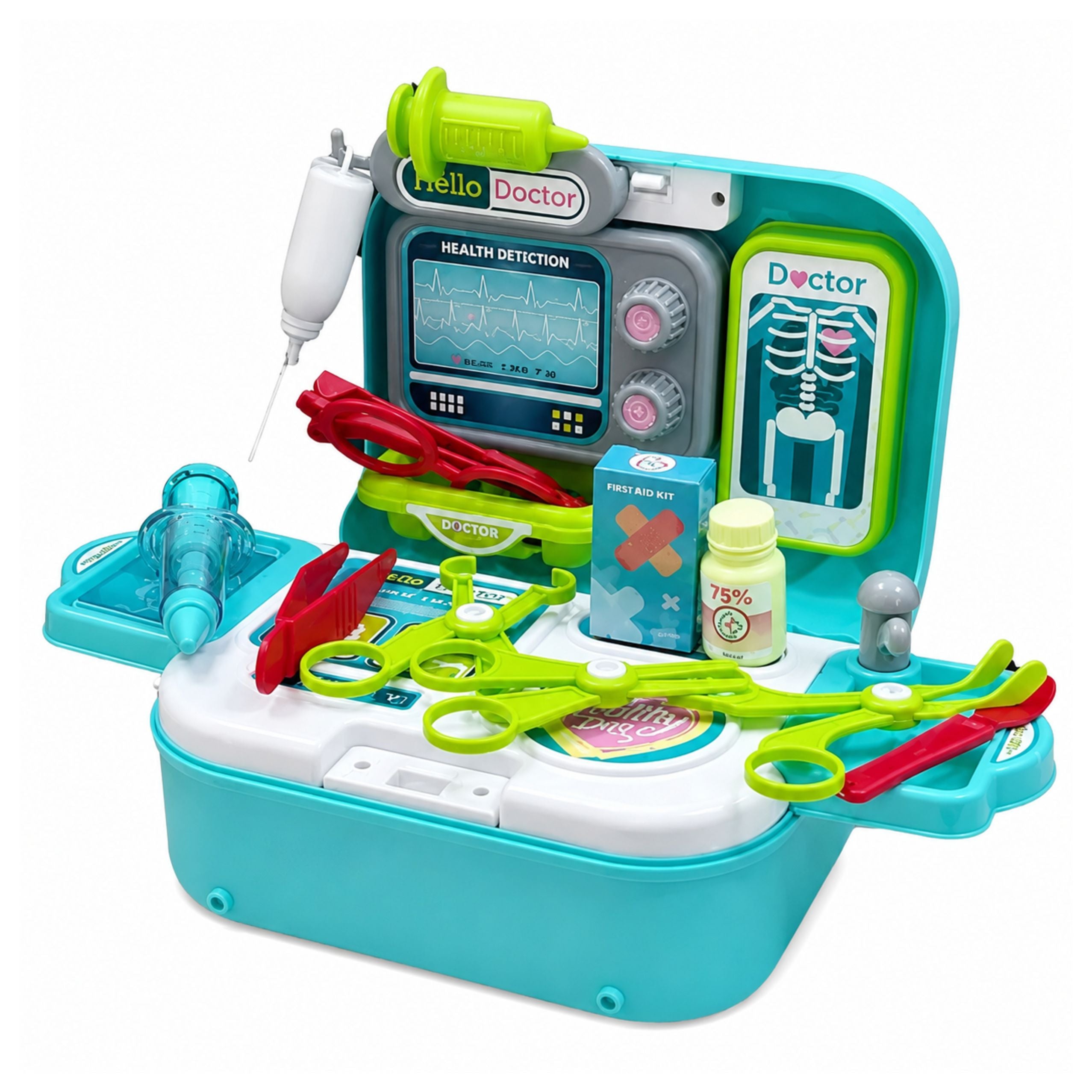 2-in-1 Medical Kit In A Case Portable Doctor's Office Accessories Blue