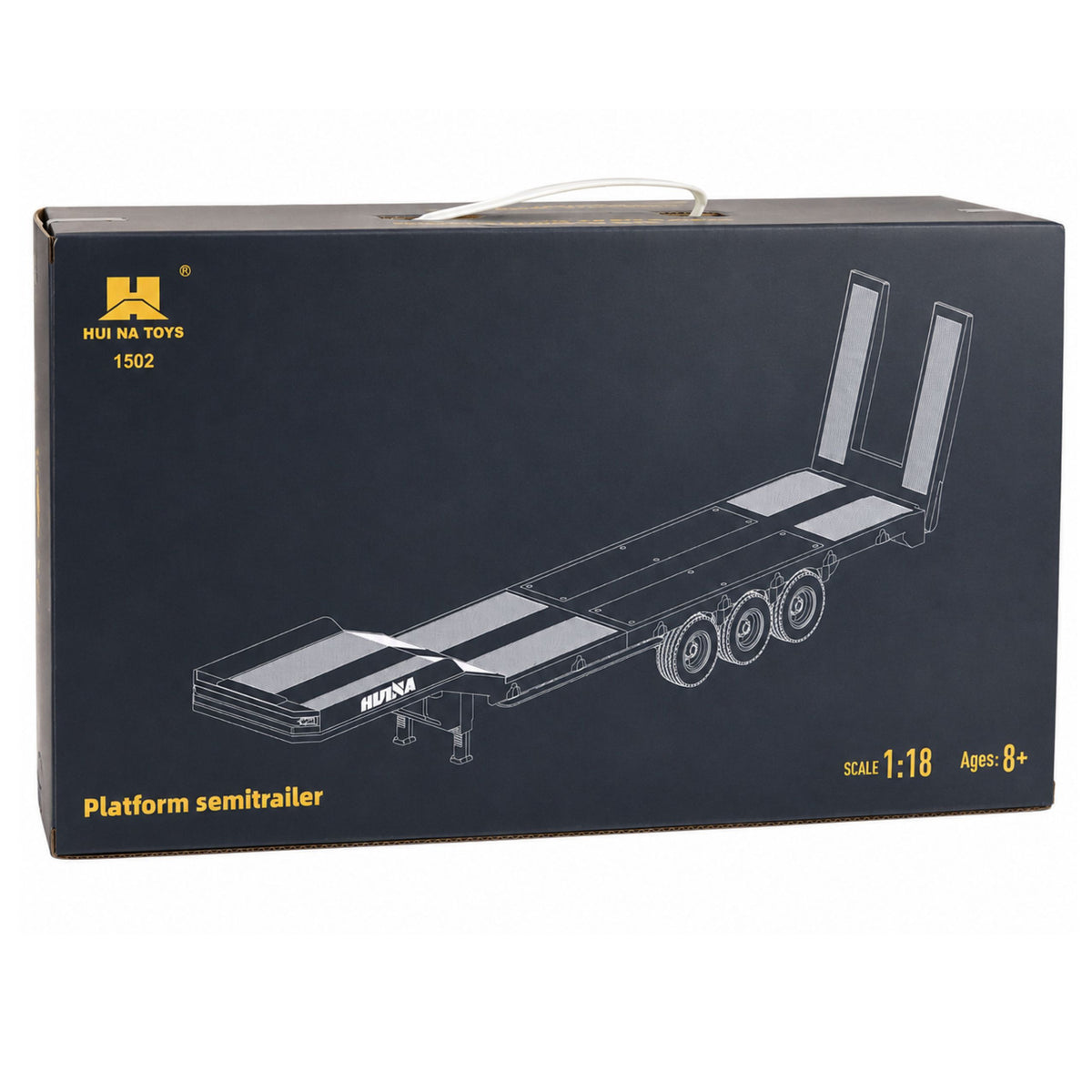 Low Bed Trailer For Scania 770s Huina Gray 1:18