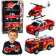 Feuerwehrfahrzeug-Set: Hubschrauberauto-Lichtgeräusche 1:32