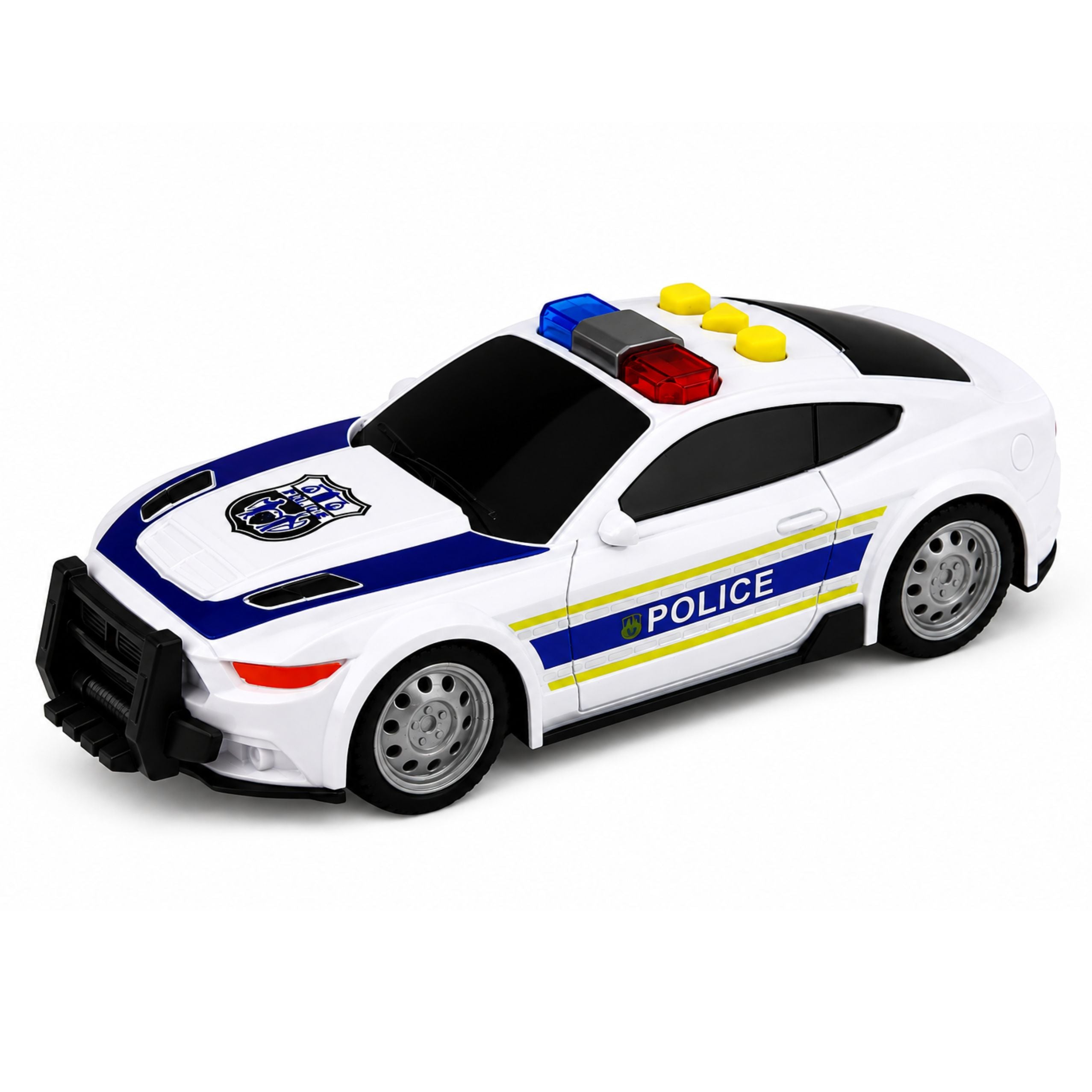 Polizei-Set, Hubschrauber, Motorrad, Polizeiauto, Lichter, Geräusche, 1:32