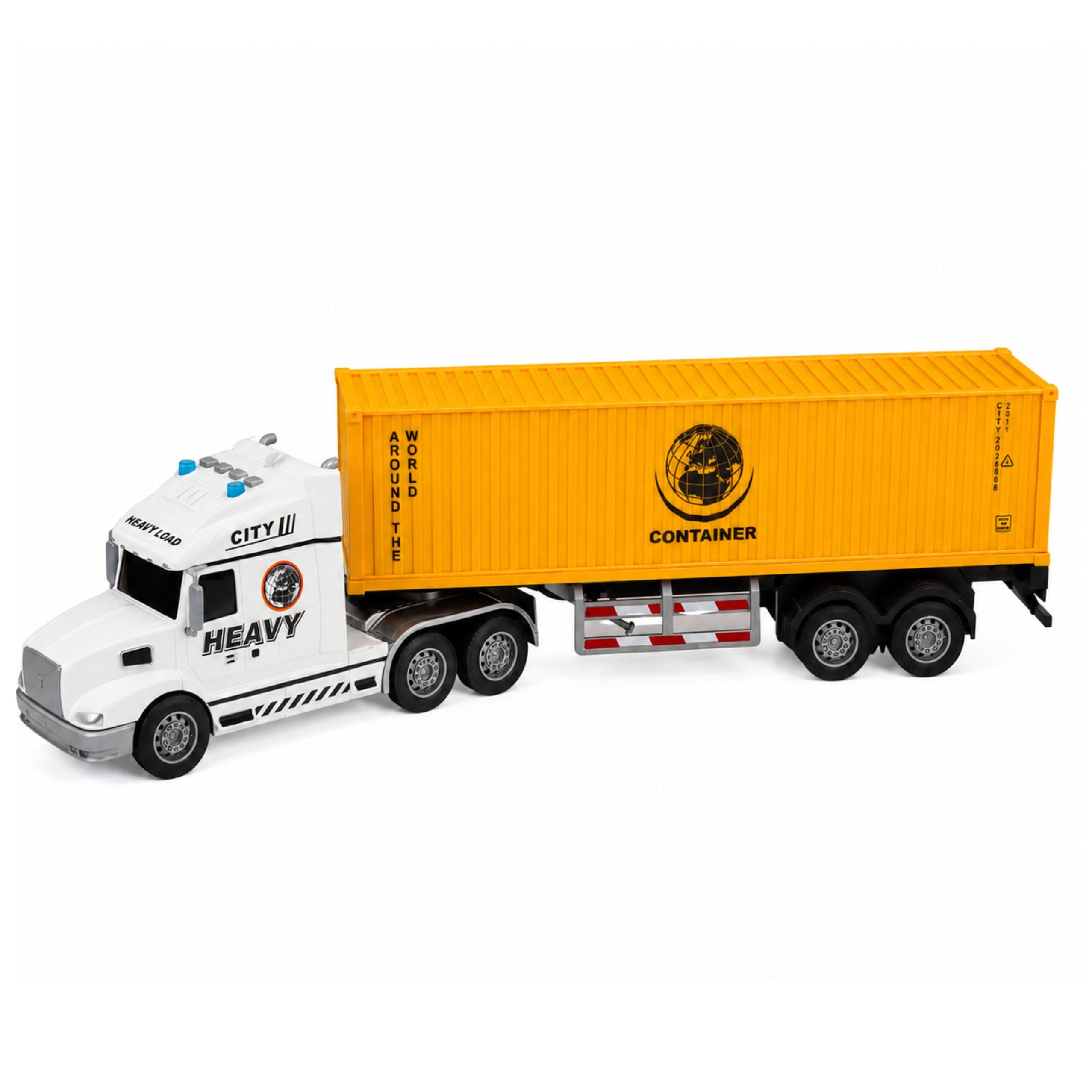 Truck With Container Opening Doors Lights Sounds Yellow 54 Cm