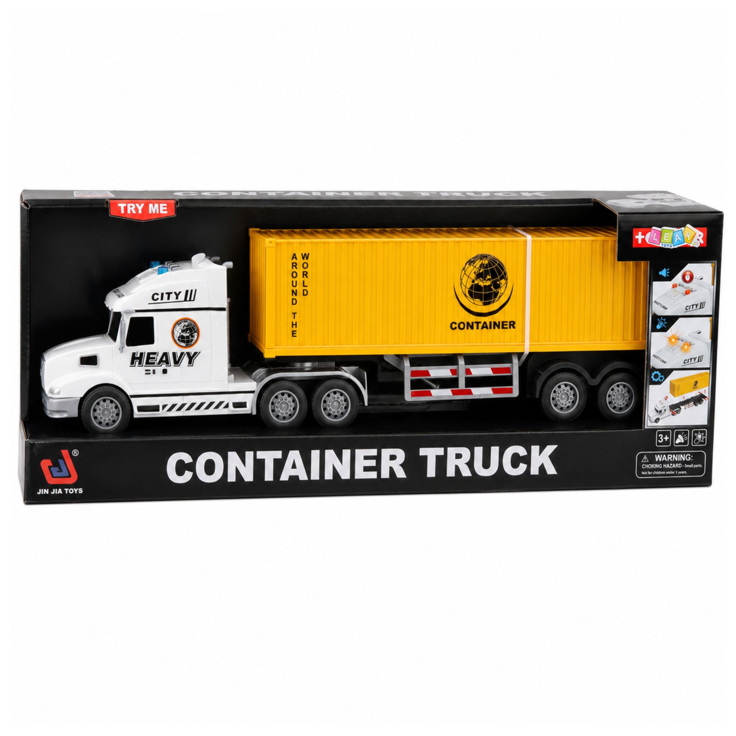 Truck With Container Opening Doors Lights Sounds Yellow 54 Cm