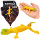Figurine en caoutchouc Gecko doré reptile réaliste extensible 15,5 cm